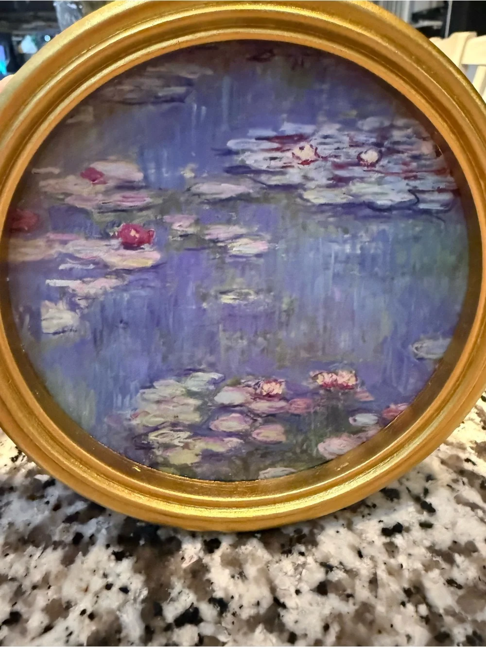 DW Home Claude Monet Water Lilies Decorative Candle - Blue with Gold Accents